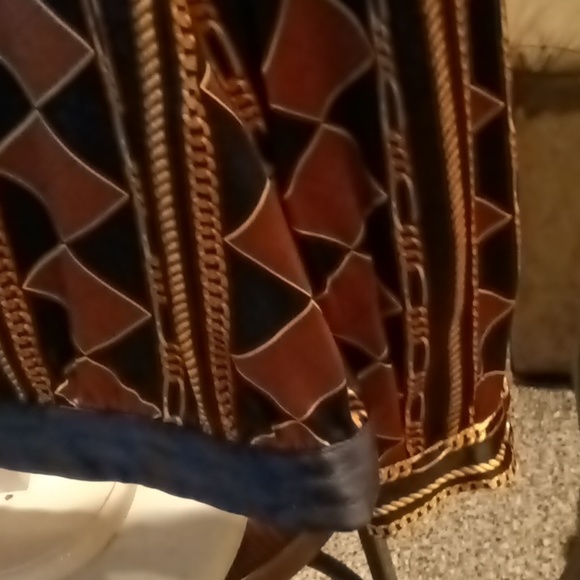 FINAL PRICE VTG Richard Warren 100% silk l/s blouse w diamonds & chains print 12 - Picture 4 of 7